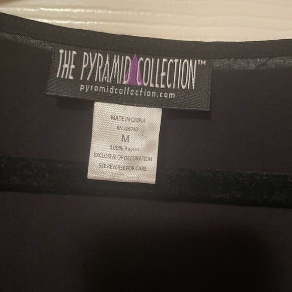 The Pyramid Collection Women’s Black Embroidered Floral Dress M - Picture 4 of 16